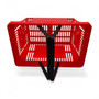 28L Red Retail Shopping Basket – Strong HDPE with Foldable Handles, Stackable