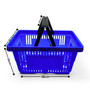 28L Blue Retail Shopping Basket, dimension guide on a white background