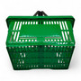 28L Green Retail Shopping Basket, close product view on a white background, balanced, centred square layout