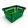 28L Green Retail Shopping Basket, product shown on a white background, standard product photograph