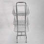 3 Tier Chrome Wire Basket Stand, full-height product view against a light background, evenly lit product image