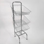 3 Tier Chrome Wire Basket Stand, full-height product view against a light background, brightly lit product image