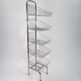 5 Tier Chrome Wire Basket Stand–Freestanding Display Rack for Bread,Snacks & More