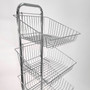 5 Tier Chrome Wire Basket Stand–Freestanding Display Rack for Bread,Snacks & More