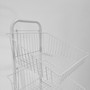 5 Tier White Wire Basket Stand–Freestanding Display Rack for Bread,Snacks & More