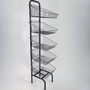 5 Tier Black Wire Basket Stand, full-height product view against a light background