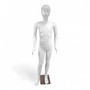 Child Mannequin 140cm – Glossy White Plastic Egg Head Display with Metal Base