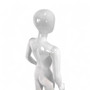 Child Mannequin 140cm – Glossy White Plastic Egg Head Display with Metal Base