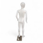 Child Mannequin 140cm – Matte White Plastic Egg Head Display with Metal Base