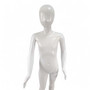 Child Mannequin 140cm – Matte White Plastic Egg Head Display with Metal Base