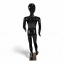 Child Mannequin 140cm– Gloss Black Egg Head Display with Metal Base