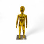 Gold Full Body Adjustable Child Mannequin, full-height product view on a white background