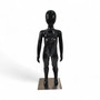 Glossy Black Realistic Adjustable Child Mannequin – Full Body Display 87cm