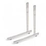 Pair of Chrome L-Legs for Grid Mesh Panels, product shown on a white background