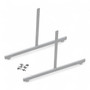 Pair of Chrome T-Legs for Grid Mesh Panels, close product view on a white background, brightly lit product image