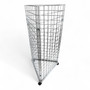 Triangular Chrome Base for Grid Mesh Panels – 3-Way Mobile Display with Castors