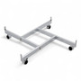 Four-Way Chrome Base for Grid Mesh Panels – Mobile 360° Display with Castors