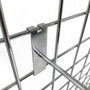 4" Chrome Single Prong Hook for Grid Mesh Panels, product shown against a coloured background, brightly lit product image