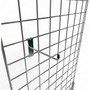 6" Chrome Single Prong Hook for Grid Mesh Panels, close product view against a coloured background, close product photograph