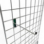10" Chrome Single Prong Hook for Grid Mesh Panels, close product view against a light background