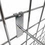 10" Chrome Single Prong Hook for Grid Mesh Panels, product shown against a coloured background, balanced, centred square layout