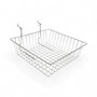 Small Square Multifit Basket 300mm – Chrome Display for Grid, Slat & Pegboard