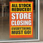 Store Closing Sale A1 Poster Retail Sign, store-closing sale message against a coloured background