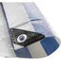 Blue White Striped Tarpaulin 170GSM – Waterproof Market Stall Cover, UV Protected