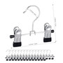 12cm Metal Hanger with 2 Adjustable Clips Chrome Finish Box of 100 Multi-Purpose, close product view on a white background, close product photograph