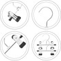12cm Metal Hanger with 2 Adjustable Clips Chrome Finish Box of 100 Multi-Purpose, close product view on a white background