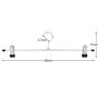 40cm Metal Hanger with 2 Adjustable Clips Chrome Finish Box of 100 Multi-Purpose, product shown on a white background, brightly lit product image