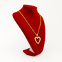 Red Velvet Jewellery Easel Necklace Chain Display Bust Stand Tower Rack for Home, full-height product view on a white background