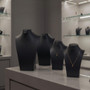 Black Leatherette Necklace Bust Display Stand for Jewellery Shop or Home Use