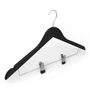 Natural Wooden Coat Hanger 44.5cm with Clips & Notches for Suits Jackets Skirts, gallery image 13 of 36