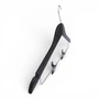 Natural Wooden Coat Hanger 44.5cm with Clips & Notches for Suits Jackets Skirts, full-height product photograph