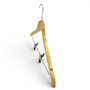 Natural Wooden Coat Hanger 44.5cm with Clips & Notches for Suits Jackets Skirts