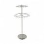 Chrome Two Tier Revolving Tie & Belt Rail Stand 48 Hooks 360° Rotating Display, full-height product view on a white background, balanced, centred square layout