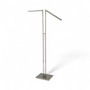 Chrome Clothes Display Stand Adjustable 2 Arm Rail Straight & Waterfall Arms
