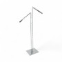 Chrome Clothes Display Stand 2 Sloping Arms with Ball-Stops Adjustable Height
