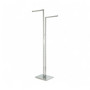 Chrome Clothes Display Stand 2 Straight Arms 405mm Length Adjustable Height