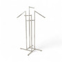 Chrome Clothes Display Stand 2 Straight & 2 Sloping Arms Adjustable Height