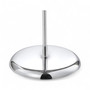 Chrome 5-Tier Hat Display Stand Holds 20 Hats Cushioned Holders Weighted Base, product shown on a white background, balanced, centred square layout