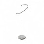 Chrome Spiral Clothes Display Stand 29 Ball-Stops Adjustable Height Retail, full-height product view on a white background, full-height product photograph