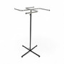 Chrome 4 Arm Rotating Clothes Display Stand Adjustable Height Retail Rail, full-height product view on a white background