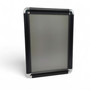 Black Snap Frame 25mm Round Corners Poster Holder Anti-Glare Cover A0-A5 Display, printed product shown on a white background, evenly lit product image