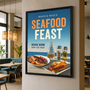 Black Snap Frame 25mm Mitred Corners Poster Holder Anti-Glare Cover A0-A5 Display, printed product shown against a dark background