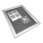 Silver Snap Frame 25mm Mitred Corners Poster Holder Anti-Glare Cover A0-A5 Display, close product view on a white background