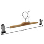 Adjustable Natural Wooden Pants Skirt Trouser Hanger with Clips Chrome Hook-32cm