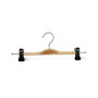 Adjustable Natural Wooden Pants Skirt Trouser Hanger with Clips Chrome Hook-32cm, product shown on a white background, gallery image 8 of 8