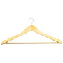 Natural Wooden Suit Hanger 44.5cm Wishbone Clothes Hanger with Non Slip Bar, product shown on a white background, standard product photograph